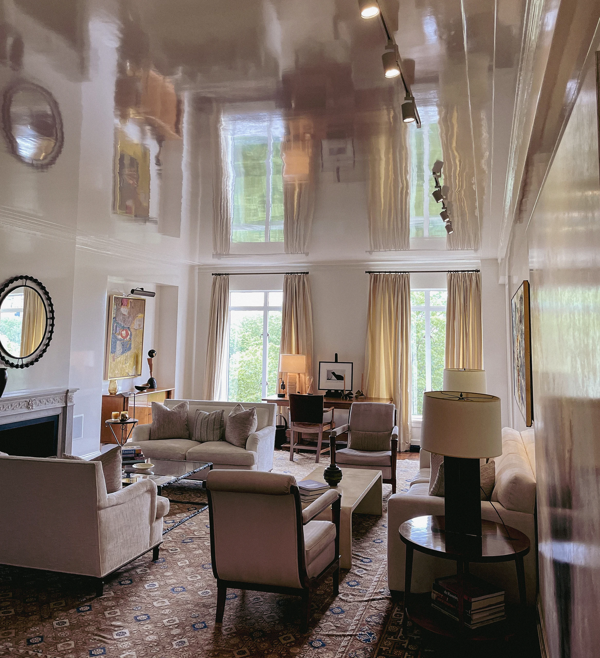 Luxury living room renovation project managed by ZSNY Construction in NYC